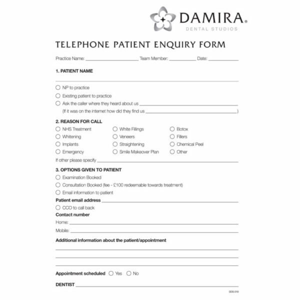 DDS 019 Telephone Patient Enquiry
