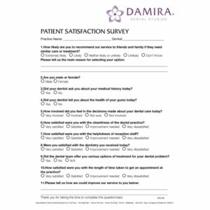 DDS 002 Patient Satisfaction Survey